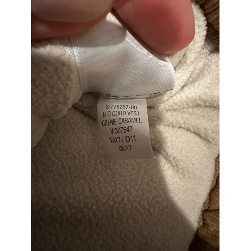 Old Navy Baby Sherpa Collar Corduroy Puffer Vest‎ Plaid 3-6M kids